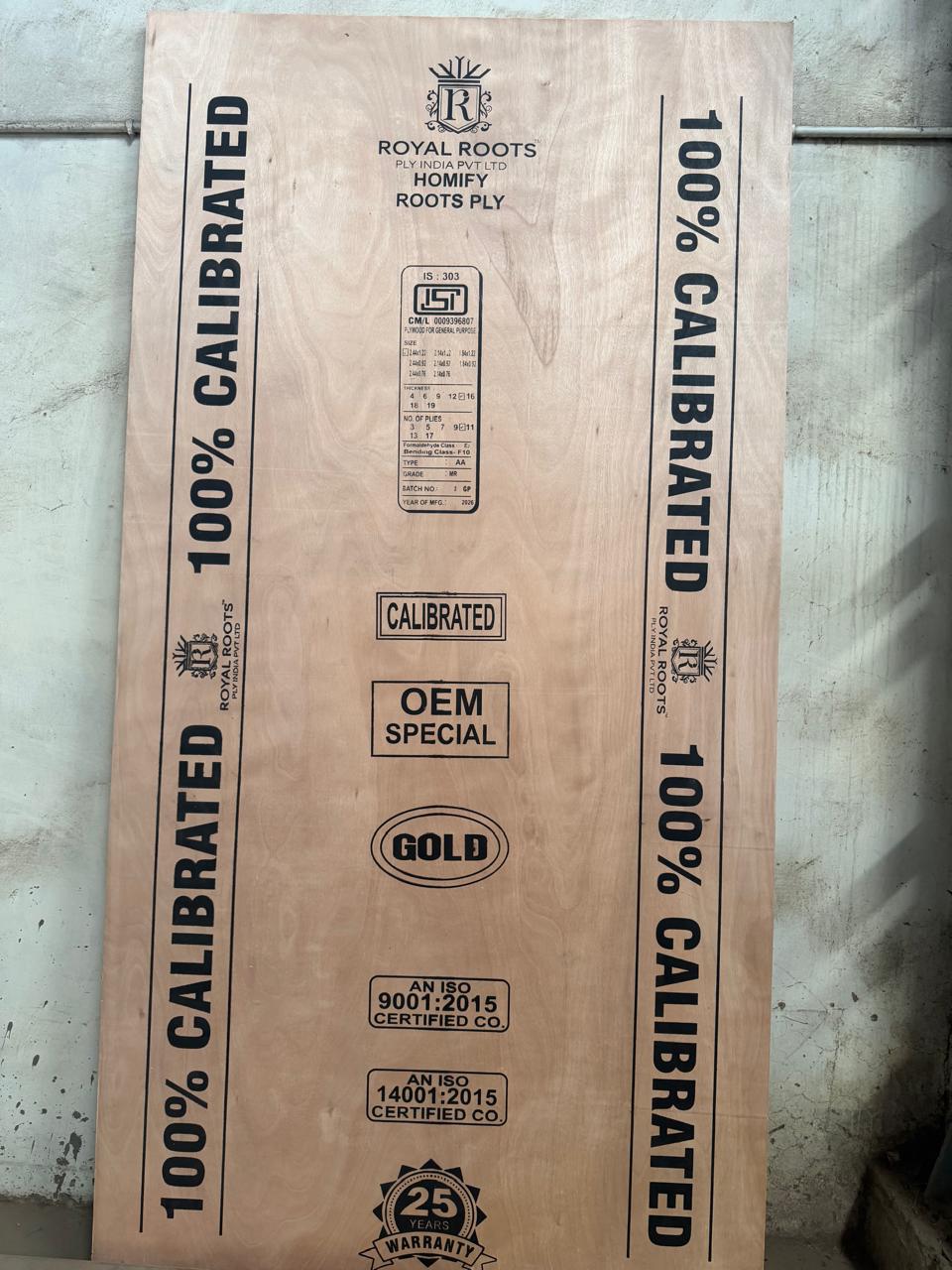 Calibrated OEM Special Gold Plywood — Royal Roots